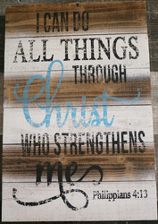 All Things Through Christ Plaque from Fields Flowers in Ashland, KY