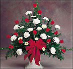 Red and White One-Sided Arrangement from Fields Flowers in Ashland, KY