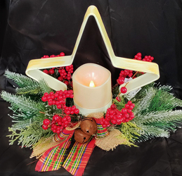 Metal Christmas Star Candle Holder from Fields Flowers in Ashland, KY