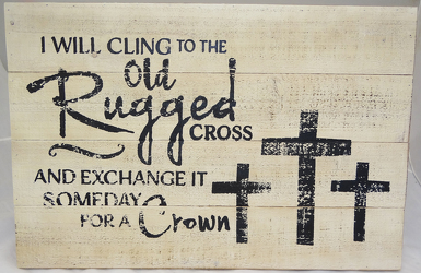 Old Rugged Cross Plaque from Fields Flowers in Ashland, KY