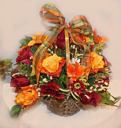 Fall Silk Rose Basket from Fields Flowers in Ashland, KY