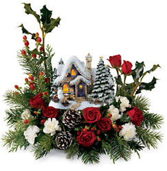 The Thomas Kinkade Cozy Christmas Bouquet by Teleflora from Fields Flowers in Ashland, KY