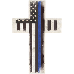 Thin Blue Line Wall Cross from Fields Flowers in Ashland, KY