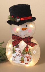 Snowman Lighted Globe from Fields Flowers in Ashland, KY
