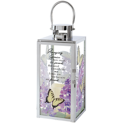 "Amazing Grace" Chrome Art Lantern from Fields Flowers in Ashland, KY