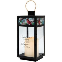 Cardinals Appear Stained Glass Top Lantern from Fields Flowers in Ashland, KY
