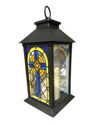 Stained Glass Cross Lantern from Fields Flowers in Ashland, KY