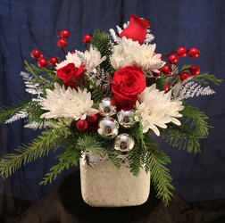 White and Silver Cube from Fields Flowers in Ashland, KY